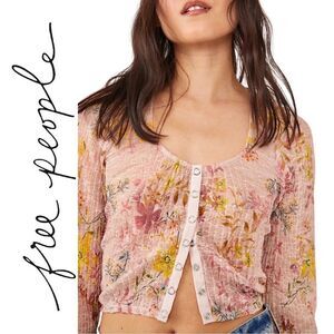 NWT Free People Angelina Floral Top